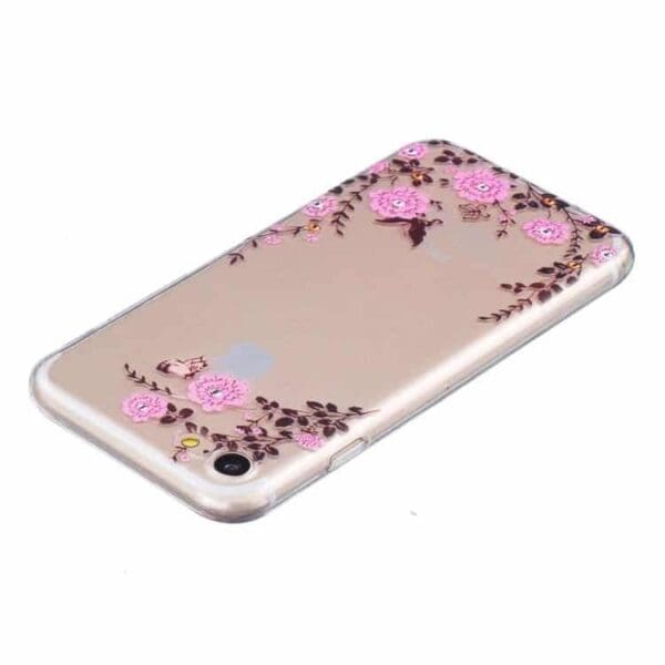 Iphone 7 - Tyndt Tpu Etui - Blomster Og Sommerfugle