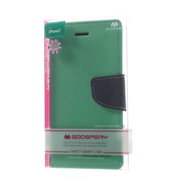 Iphone 7 - Mercury Goospery Pu Læder Cover Med Pung Og Kortslots - Grøn