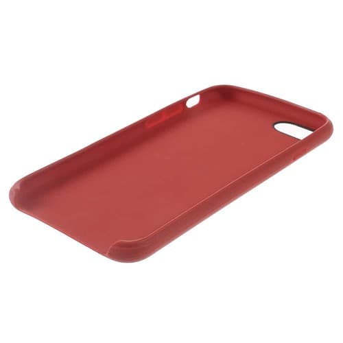 Iphone 8 - Kunstlæder Textil Gummi Cover Med Dobbeltsidet Mat Overflade - Rød