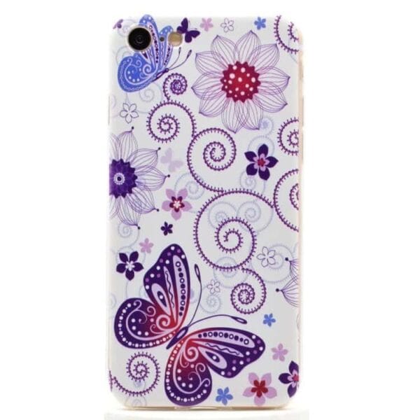 Iphone 7 - Ultra Tynd Tpu Etui - Blomster Og Sommerfugle