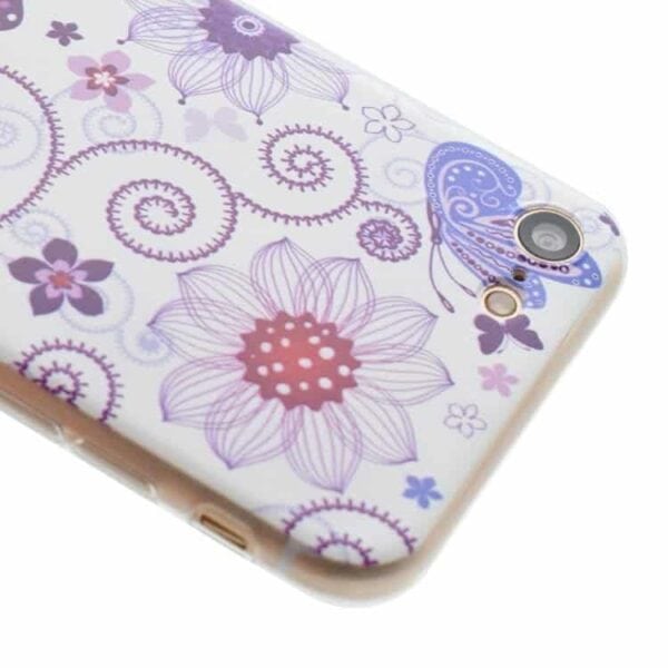 Iphone 7 - Ultra Tynd Tpu Etui - Blomster Og Sommerfugle