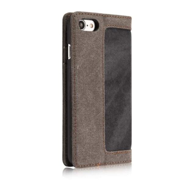 Iphone 7 - Caseme Canvas Pu Læder Pung Etui Med Stand - Sort