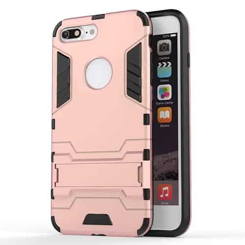 Iphone 7 Plus - Solid Pc Tpu Cover Med Stand - Pink