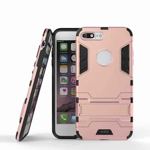 Iphone 7 Plus - Solid Pc Tpu Cover Med Stand - Pink