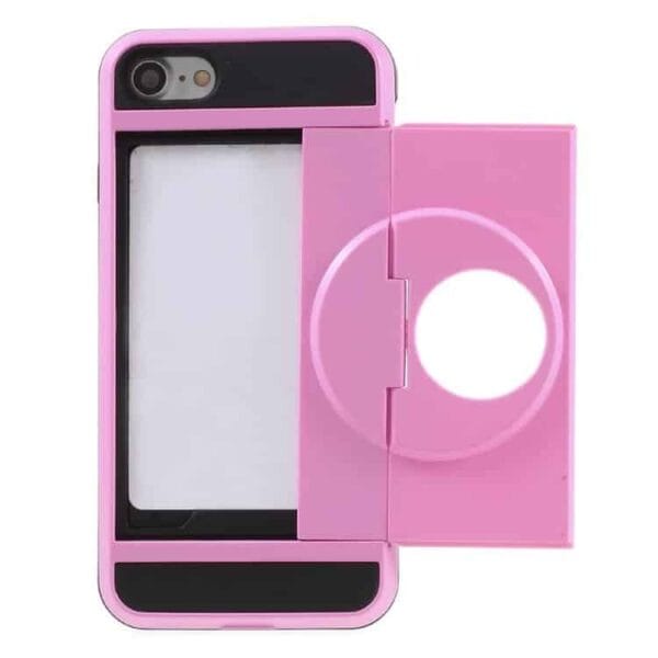 Iphone 7 - Pc Tpu Hybrid Cover Med Stand - Pink