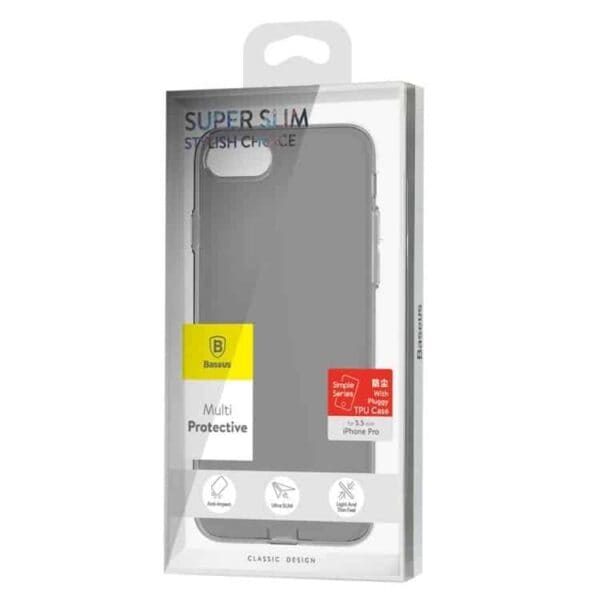 Iphone 7 Plus - Baseus Simple Series Tpu Covers Med Dust Plug - Sort