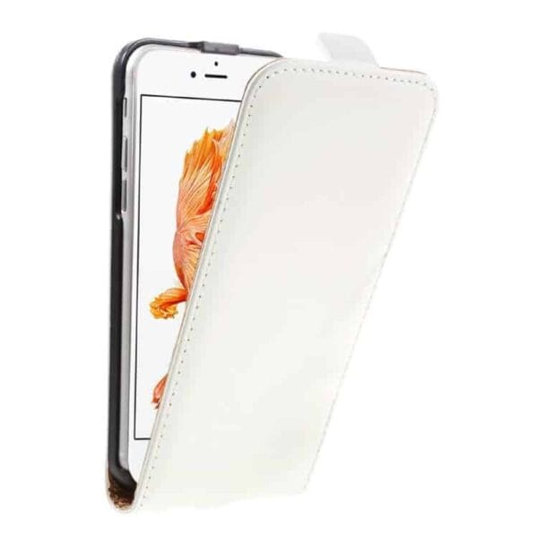 Iphone 7 - Vertical Flip Pu Læder Cover - Hvid