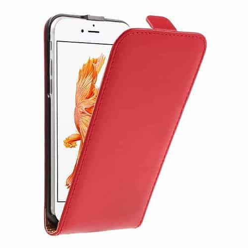 Iphone 7 - Vertical Flip Pu Læder Cover - Rød