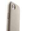 Iphone 8 - Ridsesikkert Kunstlæder Cover Med Diagonalt Mønster - Hvid