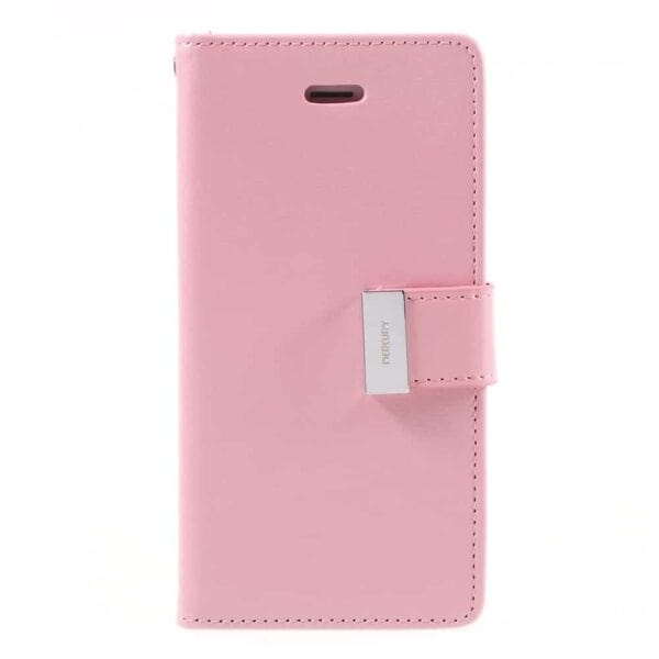 Iphone 8 - Kunstlæder Etui Med Kreditkort Holder Og Flip Design - Lyserød