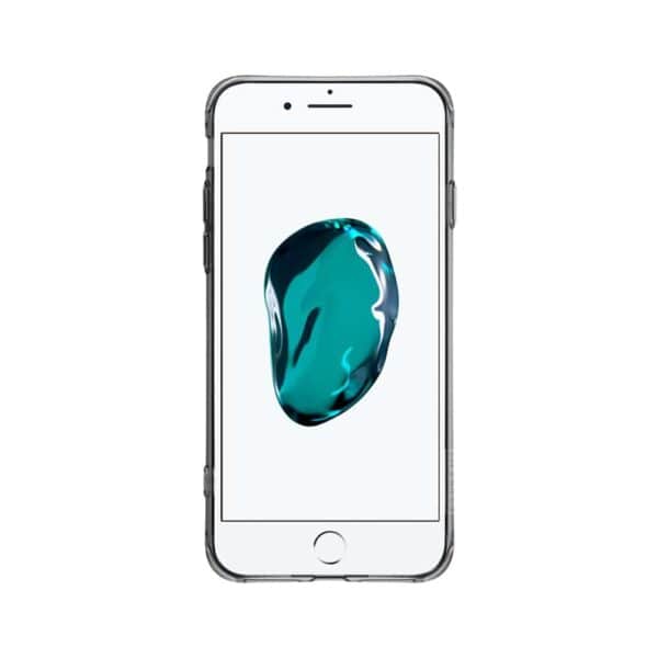 Iphone 8 Plus - Klart Gummi Cover Med Stå-funktion - Grå