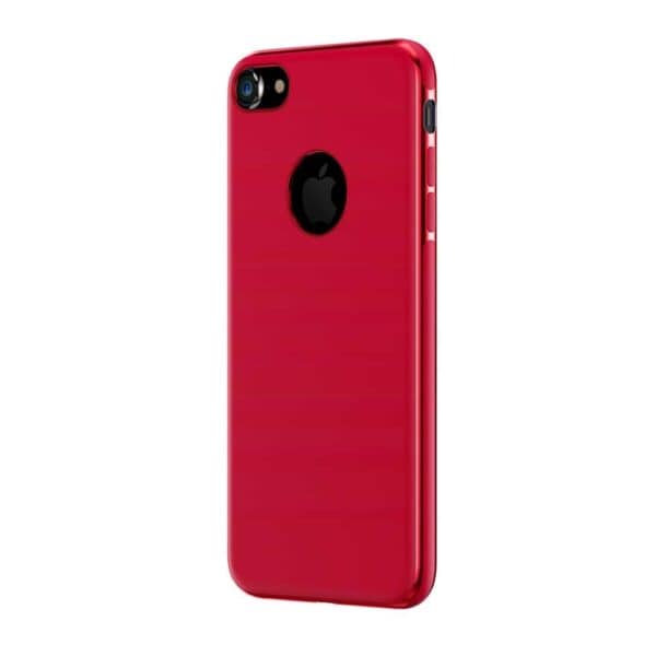 Iphone 8 - Gummi Cover Med Mat Overflade Og Indbygget Jernplade - Rød