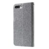 Iphone 8 Plus - Kunstlæder Etui Pung Med Funklende Pulver - Sølv