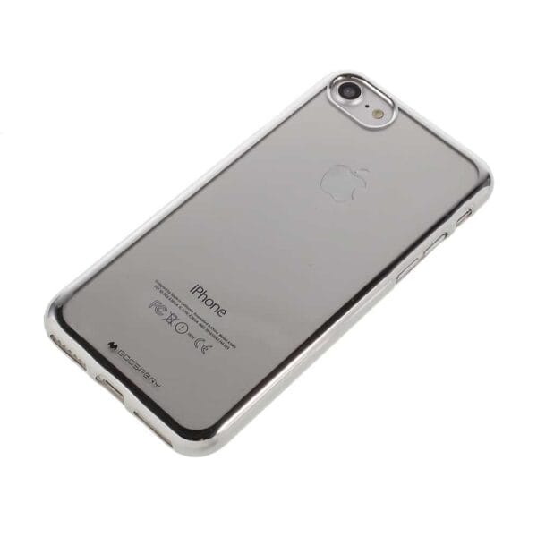 Iphone 8 - Klart Gummi Cover - Mercury Goospery - Sølv