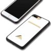 Iphone 8 Plus - Gummi Cover Med Kunstlæder Overflade Og Kreditkort Holder - Hvid