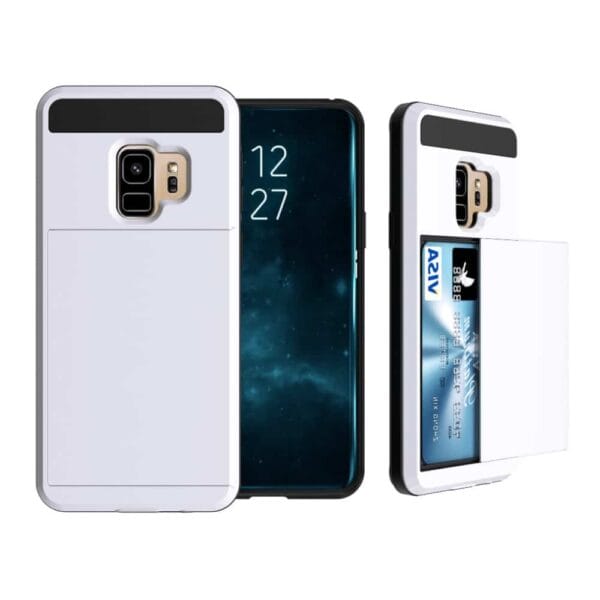 Samsung Galaxy S9 G960 Tpu Etui Med Kortholder - Hvid
