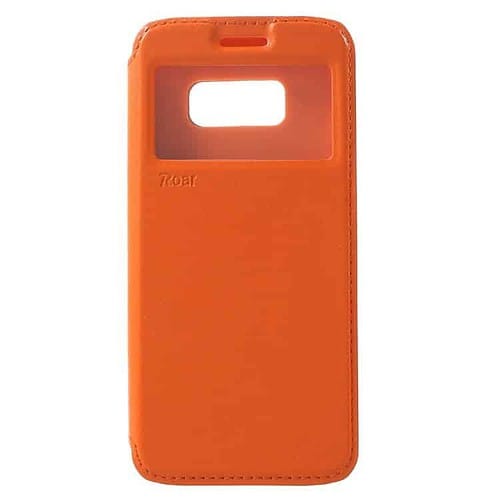 Galaxy S8 - Roar Korea Noble Pu Læder Etui Med View Og Stand - Orange