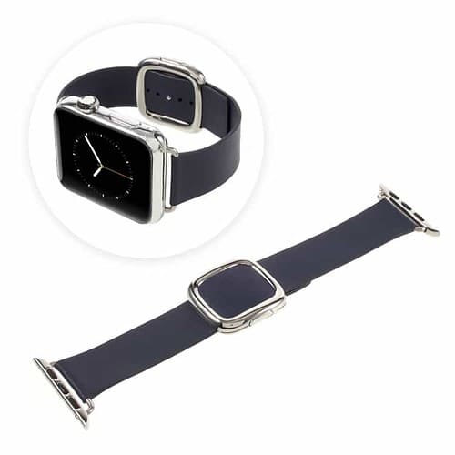 Apple Watch 38mm - Moderne Ægte Læder Armbånd - Mørkeblå