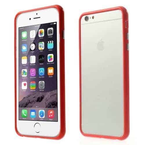 Iphone 6s Plus/6 Plus - Solid Farve Pc Og Tpu Hybrid Bumper Etui - Rød