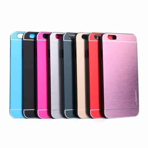 Iphone 6s Plus/6 Plus - Børstet Aluminium Skin Hard Pc Etui - Rosa