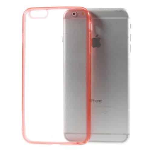 Iphone 6s Plus/6 Plus - Tpu Kant + Krystal Akryl Bagside Hybrid Etui - Rød