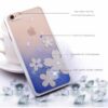 Iphone 6/6s Plus - Kingxbar Swarovski Silketryk Sakura Hard Etui - Blå