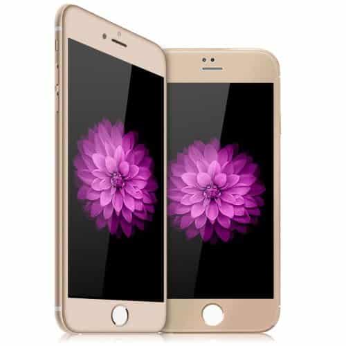 Iphone 6/6s - Arc Edge Fuld Beskyttelse Hærdet Skærmbeskyttelse - Guldfarve