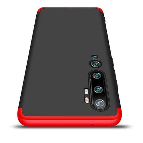 Xiaomi Mi Note 10 360 Beskyttelsescover Sort/rød