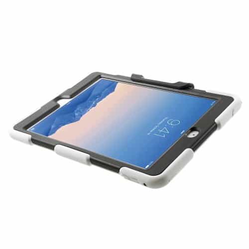 Ipad Air 2 (a1566, A1567) - Tungt Silikone Og Pc Hybrid Etui Med Stand - Hvid