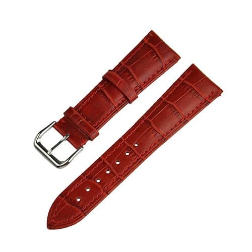 Apple Watch 42mm - 44mm Krokodille Skin Ægte Læder Armbånd - Rød