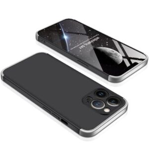 Iphone 13 Pro 360 Beskyttelsescover Sort/sølv