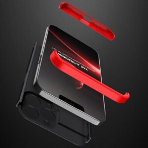 Iphone 13 Pro Max 360 Beskyttelsescover Sort/rød
