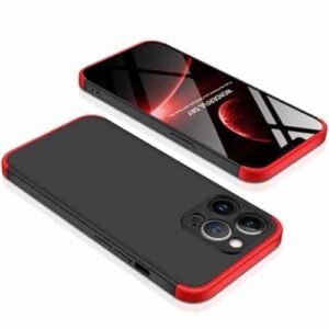 Iphone 13 Pro Max 360 Beskyttelsescover Sort/rød