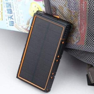 10000 Mah Solcelle Powerbank Med Lommelygte - Orange