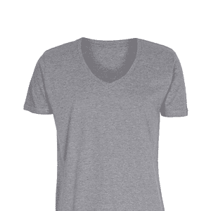 Basic T-shirt Deep Cut Lysegrå