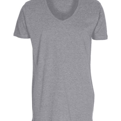 Basic T-shirt Deep Cut Lysegrå